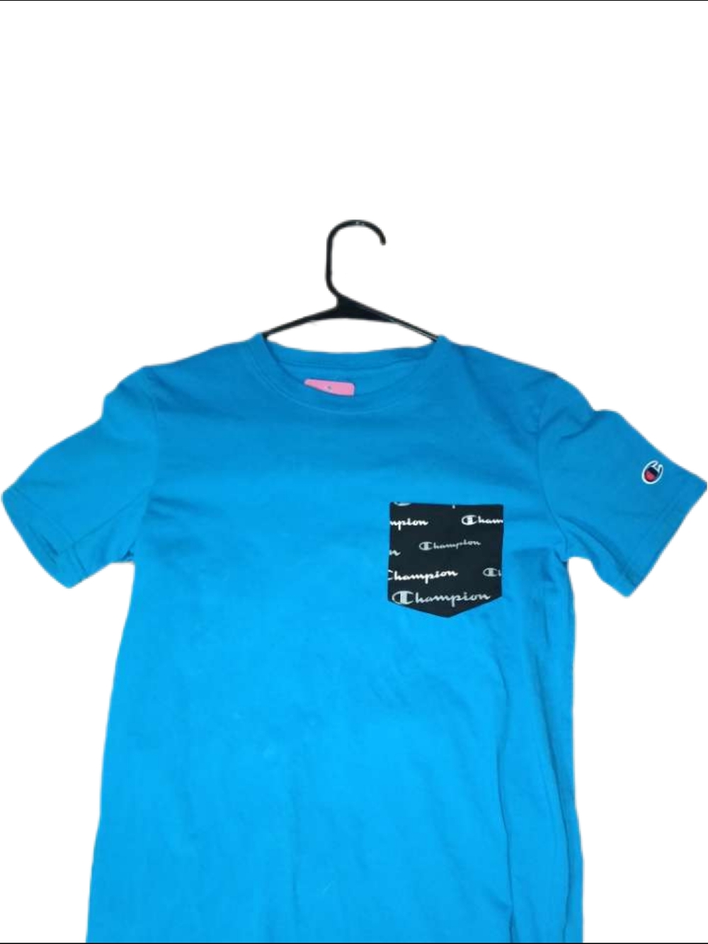 Champion Blue Tee with Logo Pocket